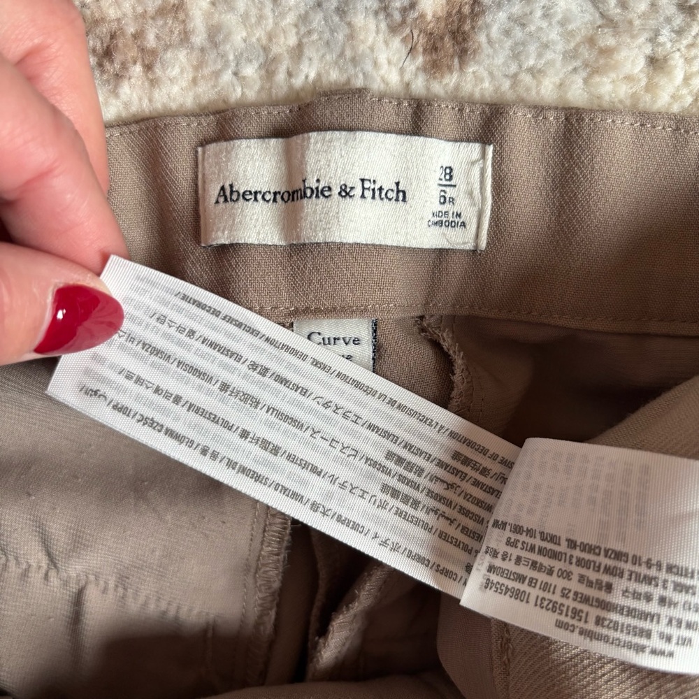 Abercrombie & Fitch Sloane Tailored Pants Wide Leg Trouser High Rise Curve Love - Picture 6 of 6